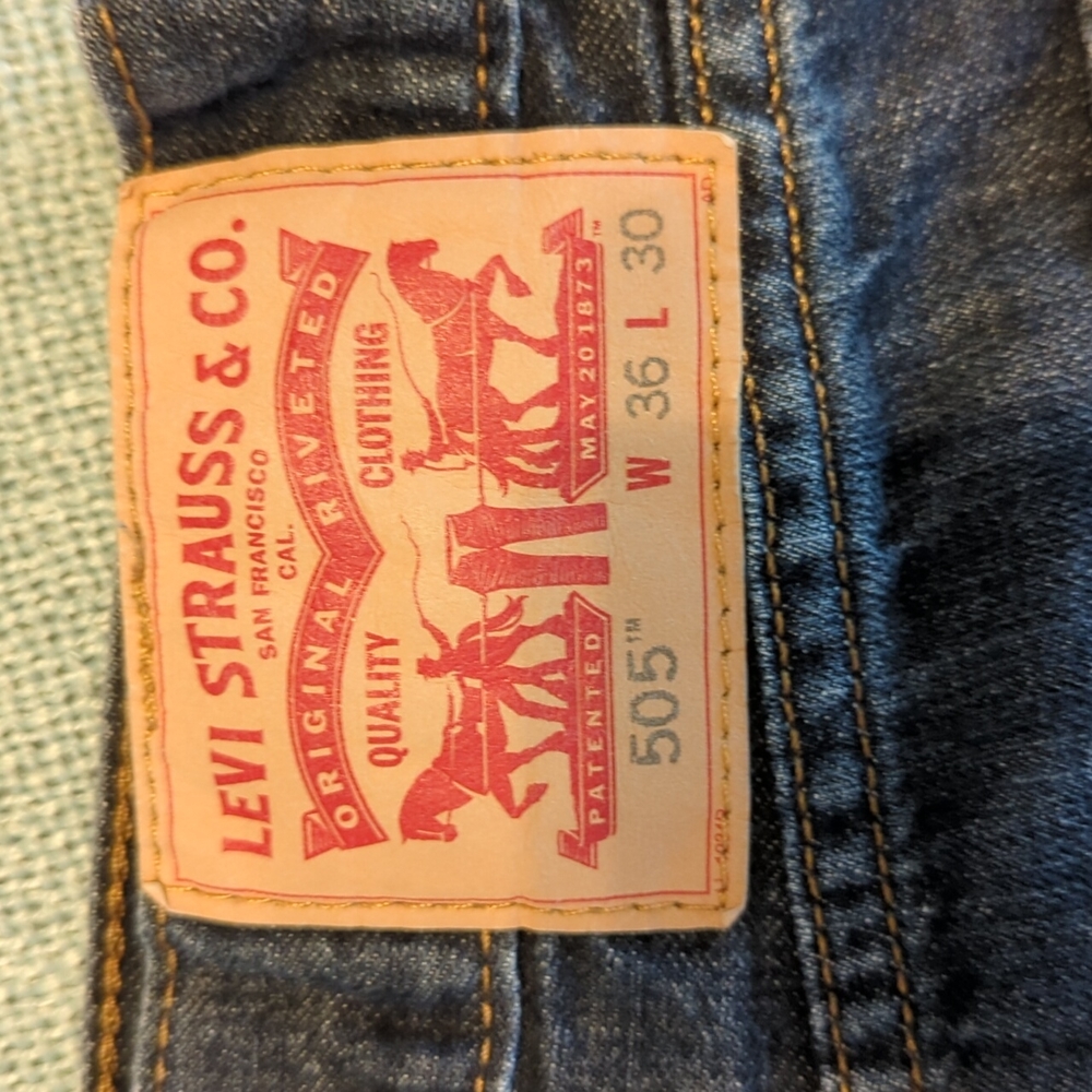 Levi's 505 Men's W36 x L30 Dark Wash Denim Straight Leg Jeans